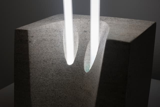 Limestone and Neon Lamp