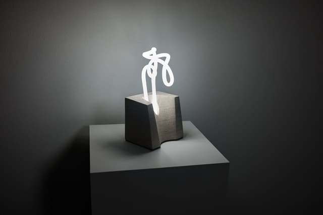 Limestone and Neon Lamp