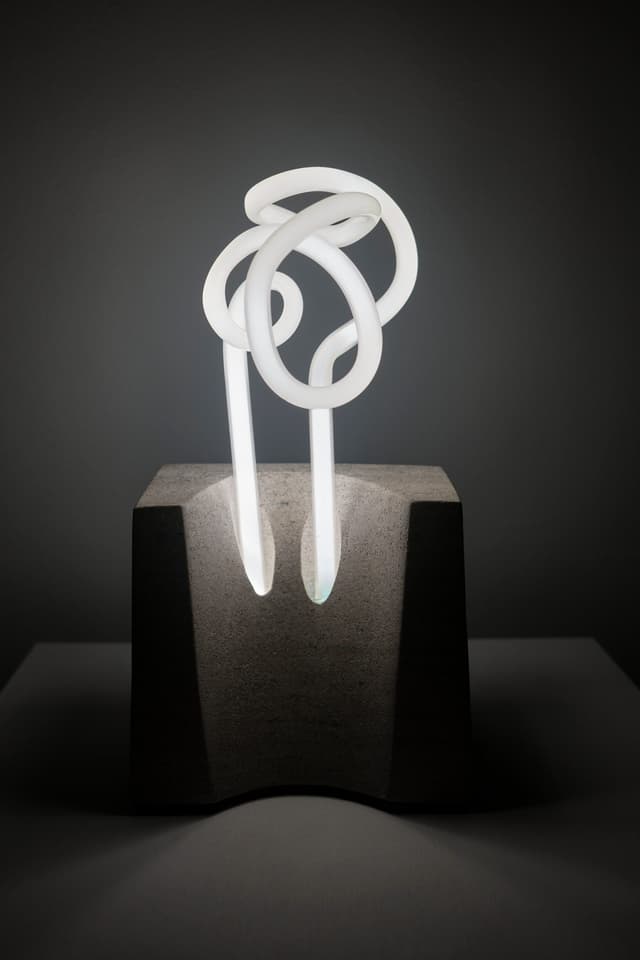 Limestone and Neon Lamp