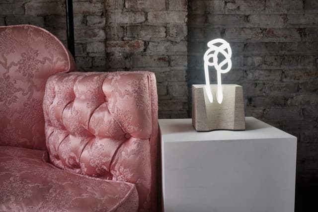 Limestone and Neon Lamp